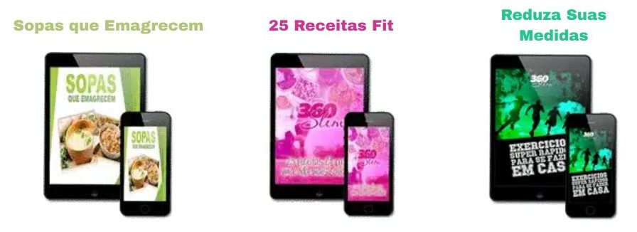 Os principais ebooks que você ganha ao comprar a nova fórmula do 360Slim Power - Emagrecedor natural de forma eficaz