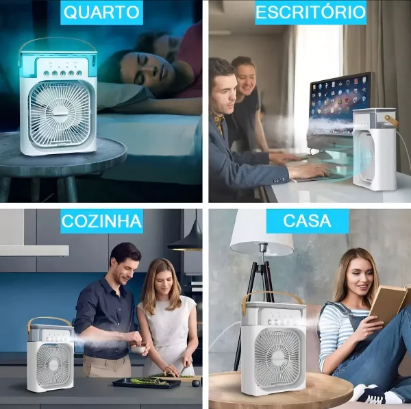 Refrigerador De Ar Ventilador Umidificador Portátil Com Led - Imagem 5