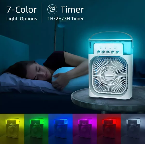 Refrigerador De Ar Ventilador Umidificador Portátil Com Led - Imagem 4