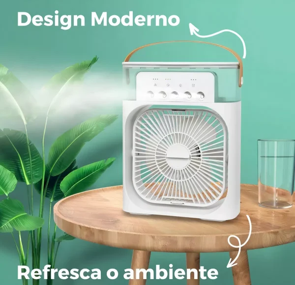 Refrigerador De Ar Ventilador Umidificador Portátil Com Led - Imagem 2