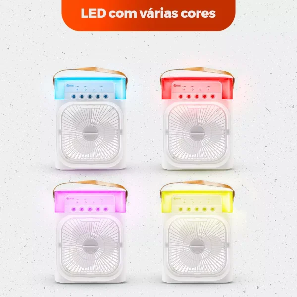 Refrigerador De Ar Ventilador Umidificador Portátil Com Led - Imagem 6