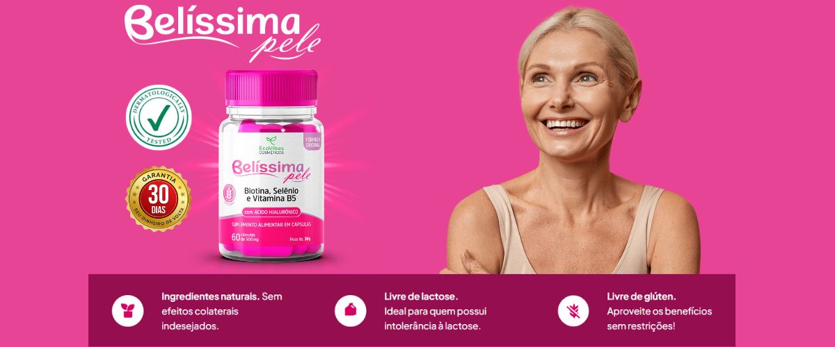 Banner de Belíssima Pele o rejuvenescedor das mulheres - revigora a pele, as unhas, mãos e cabelo