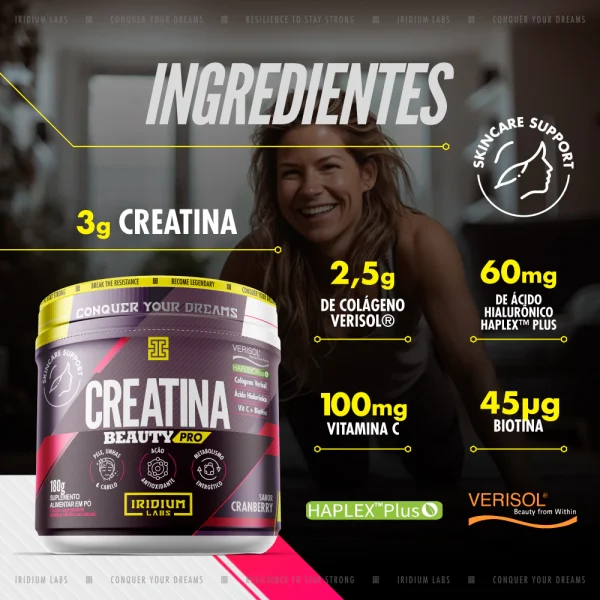 Creatina Beauty Pro 180g - Colágeno® + Ácido Hialurônico® Sabor Cranberry - Imagem 3