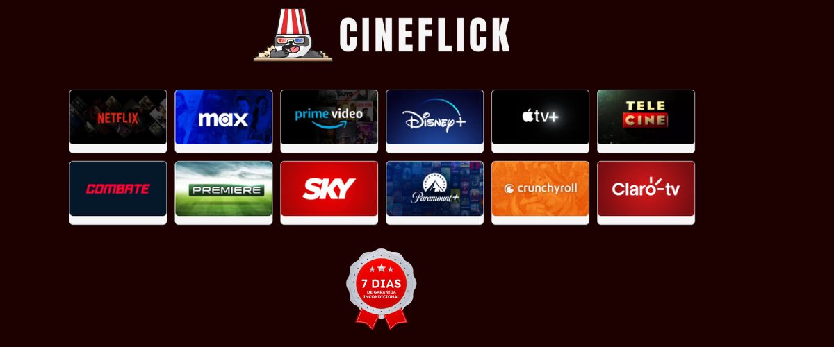 Todas as plataformas de streaming estão disponíveis na assinatura da CineFlik - Além de canais fechados e abertos, com conteúdo de esportes, filmes, séries, animes e desenhos