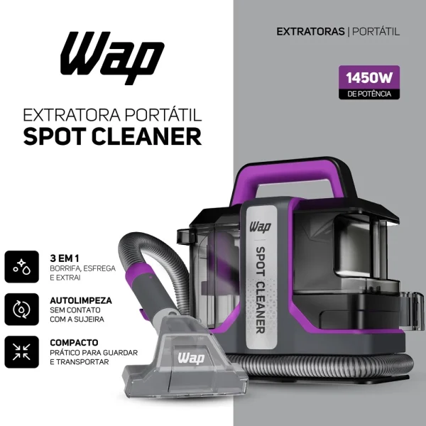 Higienizadora Portátil WAP W3 | 1450W | Colchão, Sofá, Tapetes - Imagem 9